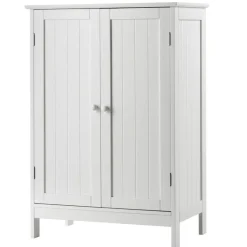2-Door Freer-Standing Bathroom Storage Organizer Cabinet with Shelf Perfect for Living room or Bedroom