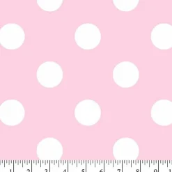 Dots on Pink Anti-Pill Fleece Fabric | By The Yard
