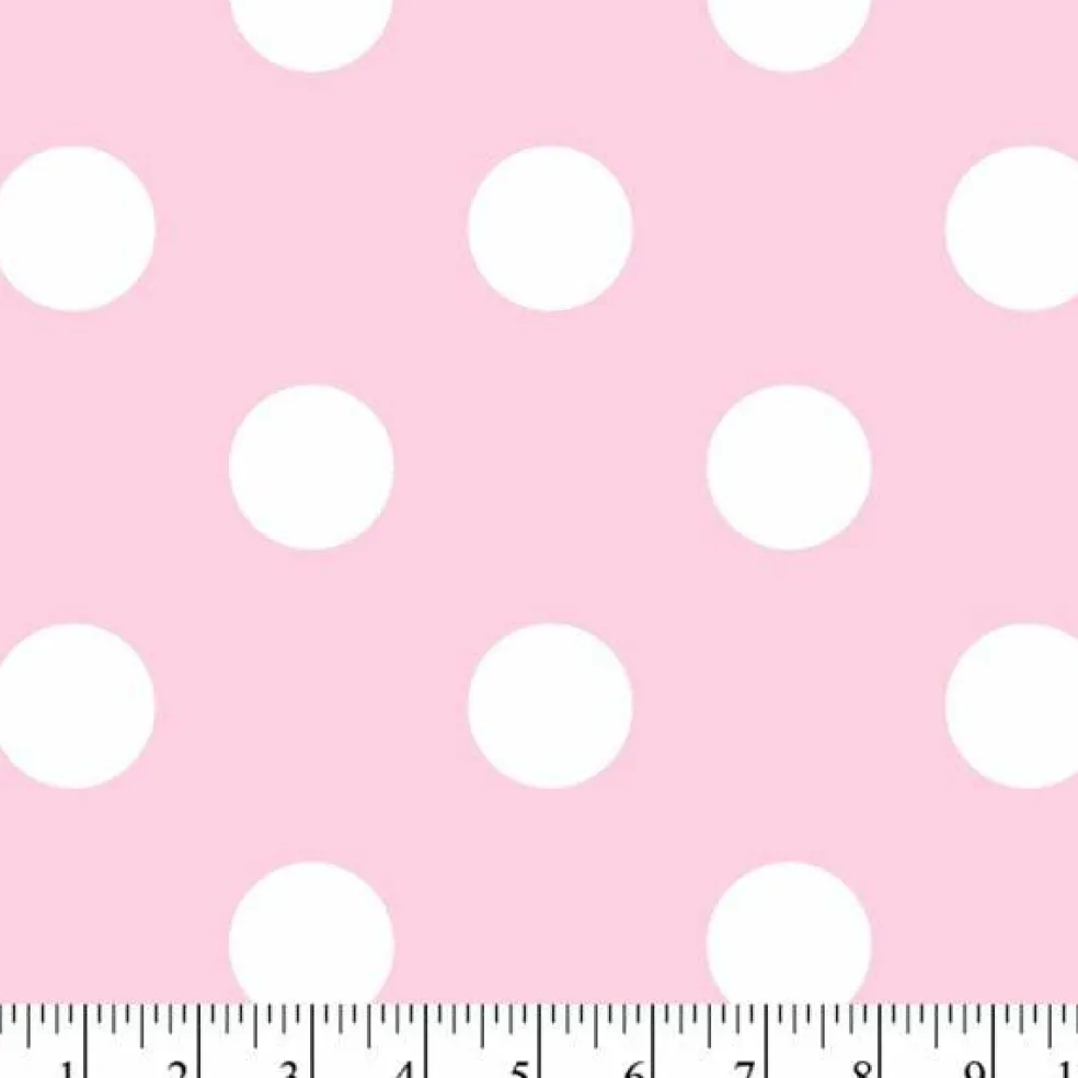 Dots on Pink Anti-Pill Fleece Fabric | By The Yard