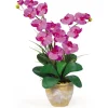 25" Double Phalaenopsis Silk Orchid Flower Arrangement in Ceramic Pot