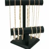 Double T Bar Black Leatherette Display Jewelry Stand