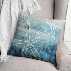 Drawn Starfish Throw Pillow