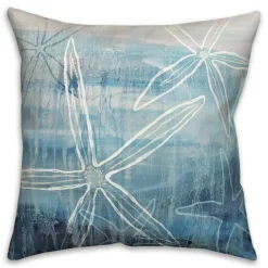 Drawn Starfish Throw Pillow