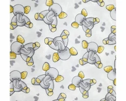 Dreamtime Elephants Light Gray Flannel Fabric | By The Yard | Sewing and Crafting | 42 inches wide