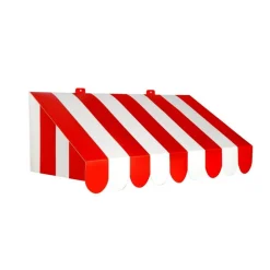 3-D Red & White Awning Party Wall Decoration