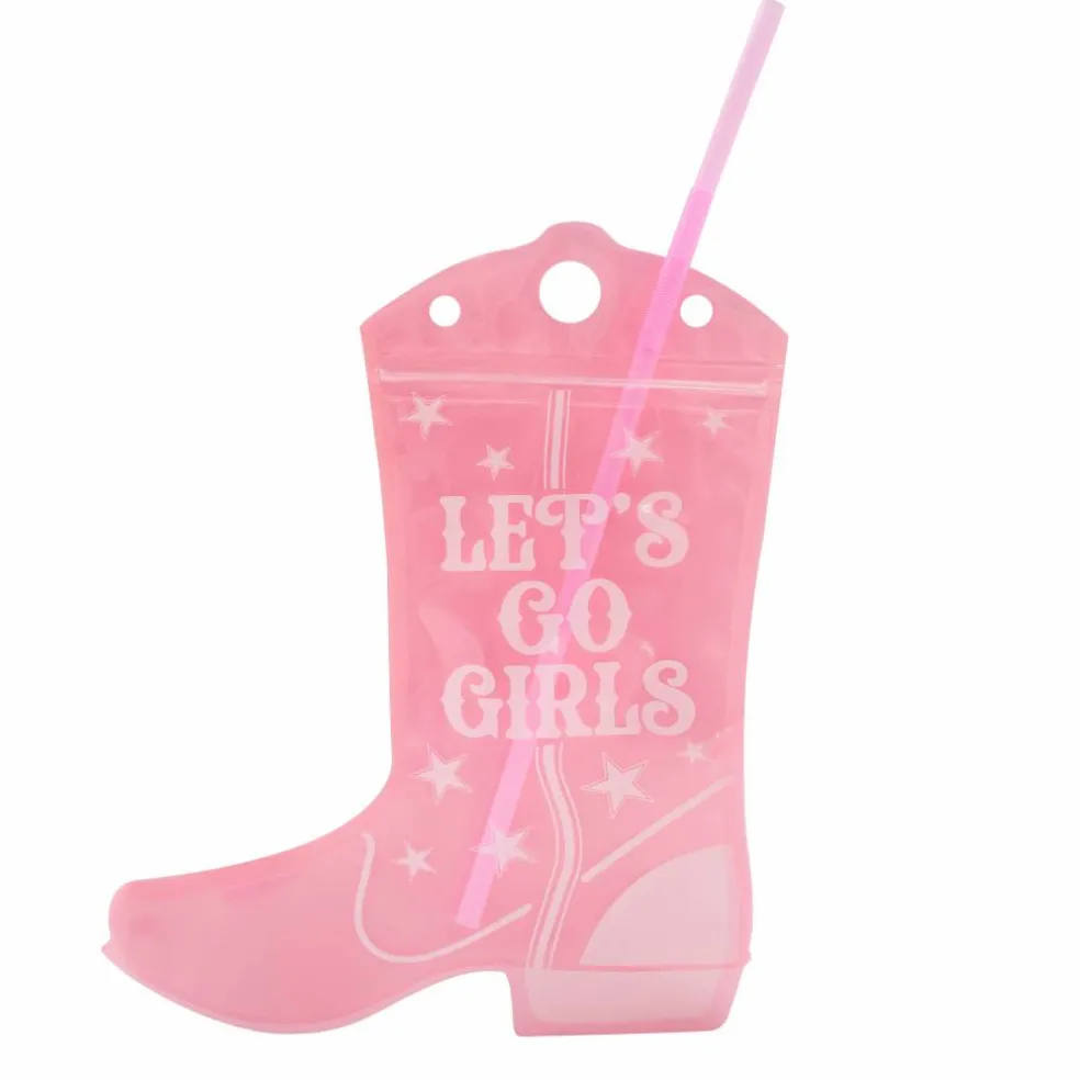 Drinking Buddies Let's Go Girls Cowboy Boot Drink Pouches