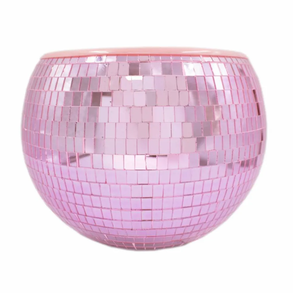9.25" Drinking Buddies Pink Disco Ball Ice Bucket