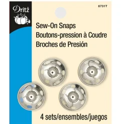 DritzĀ® Sew-On Snaps, Silver