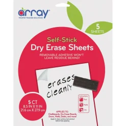 Dry Erase Sheets, 8.5" x 11" Plain, Pack of 5
