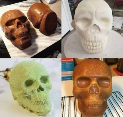 3D Skull Cake Mold Silicone Pan for Halloween Cake, Chocolate, Ice Cream & Gelatin
