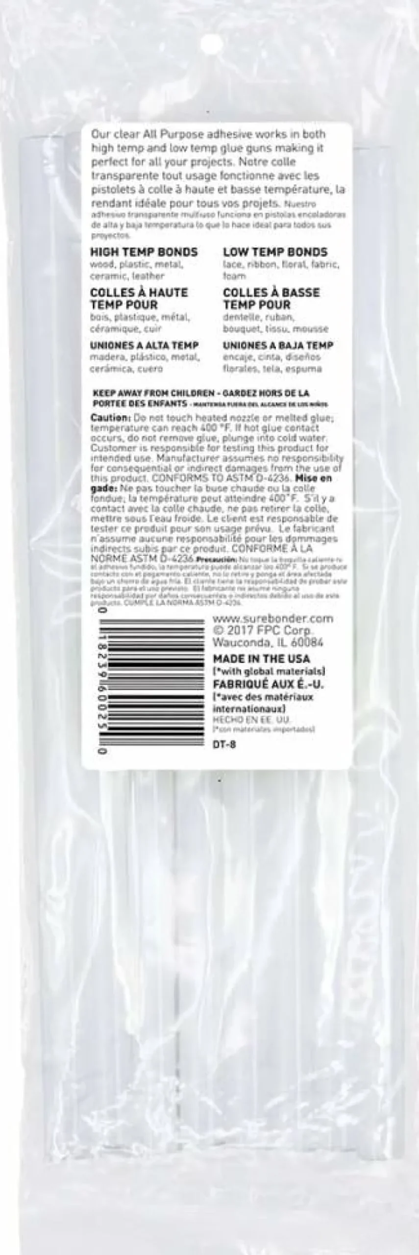 DT-8 All Temperature Glue Sticks, 10-Inch