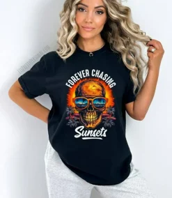 #209 DTF Print- Chasing Sunsets - Half Tone (FOR BLACK SHIRTS ONLY)