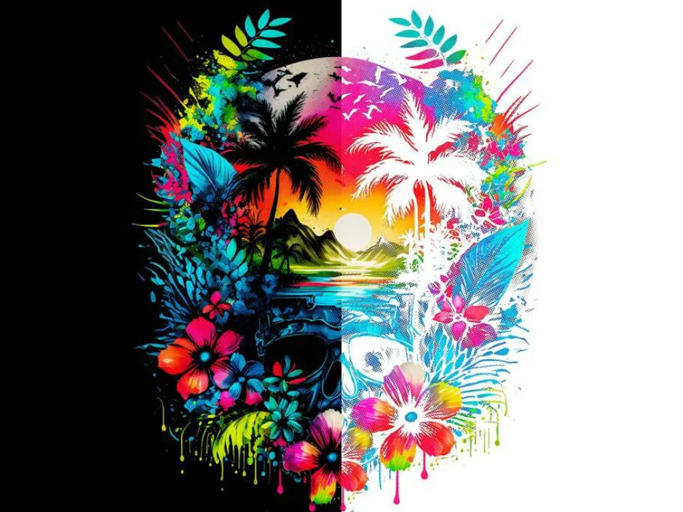 #213 DTF Print- Neon Summer - Half Tone (FOR BLACK SHIRTS ONLY)