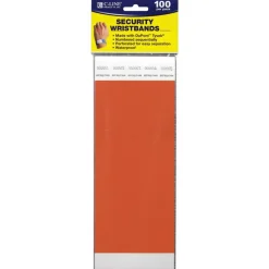 DuPont Tyvek Security Wristband, Orange, 3/4" Width, 10" Length, Pack of 100