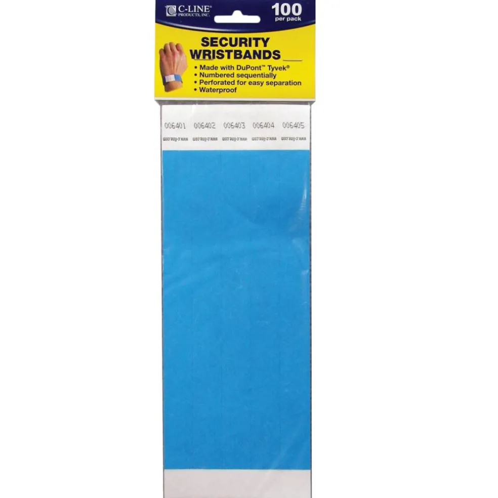 DuPont™ Tyvek® Security Wristbands, Blue, Pack of 100