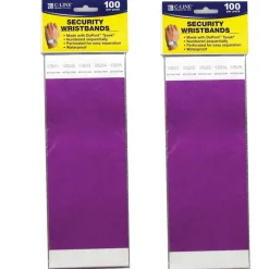 DuPont™ Tyvek® Security Wristbands, Purple, 100 Per Pack, 2 Packs
