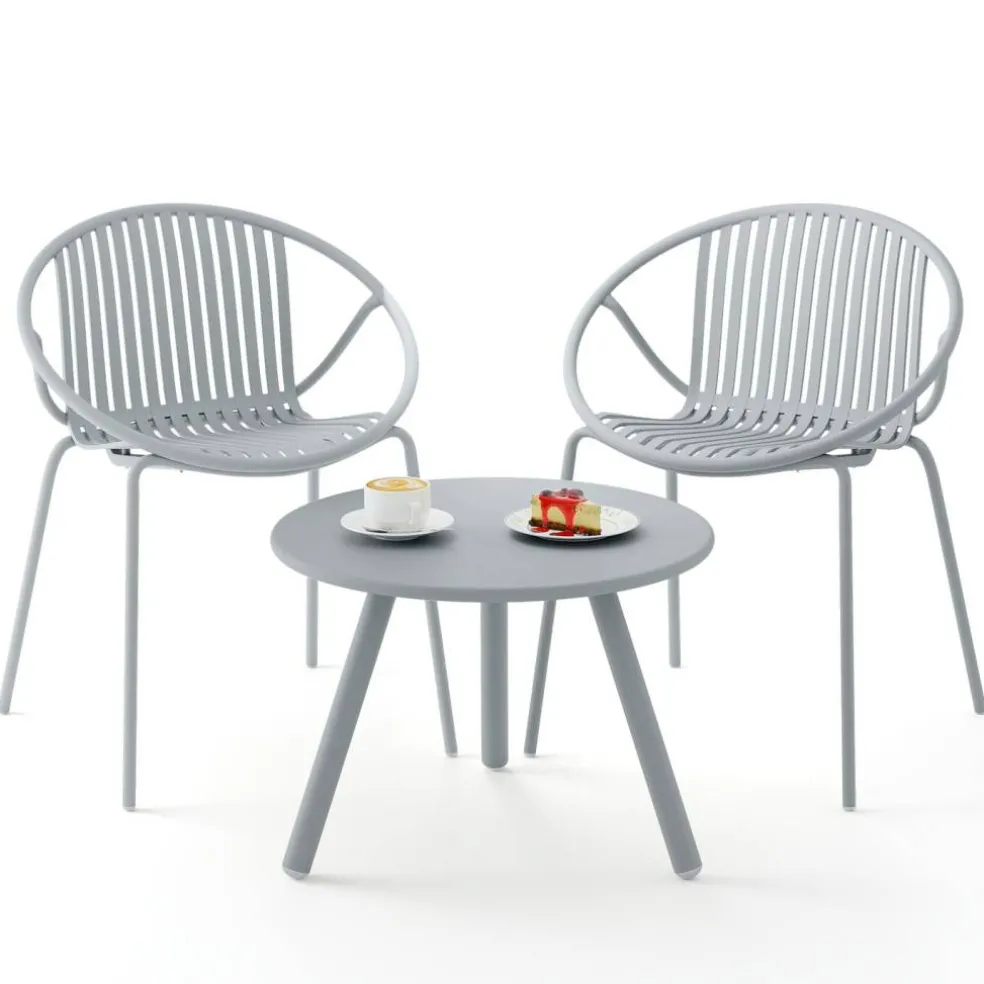 Durable All-Weather Patio Set with Round Coffee Table & Two Chairs