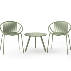 Durable All-Weather Patio Set with Round Coffee Table & Two Chairs