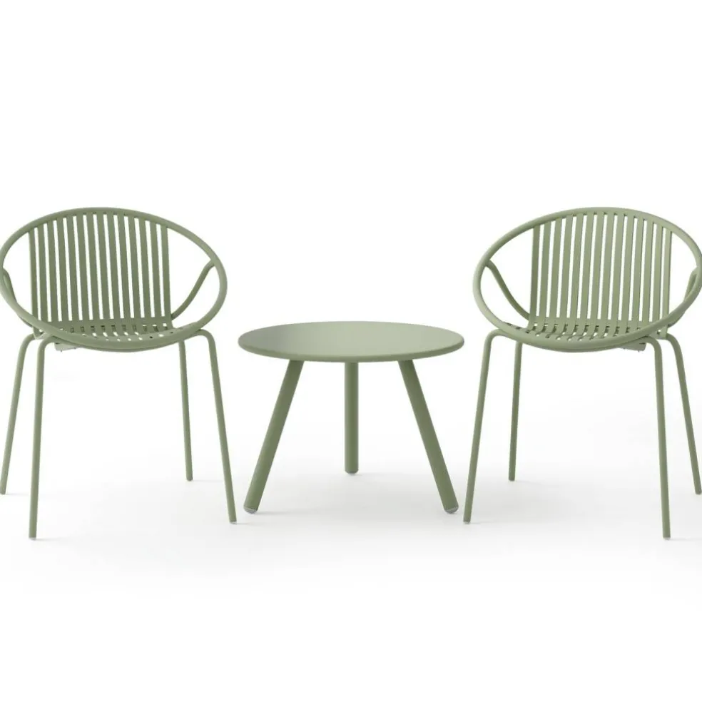 Durable All-Weather Patio Set with Round Coffee Table & Two Chairs