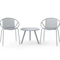 Durable All-Weather Patio Set with Round Coffee Table & Two Chairs