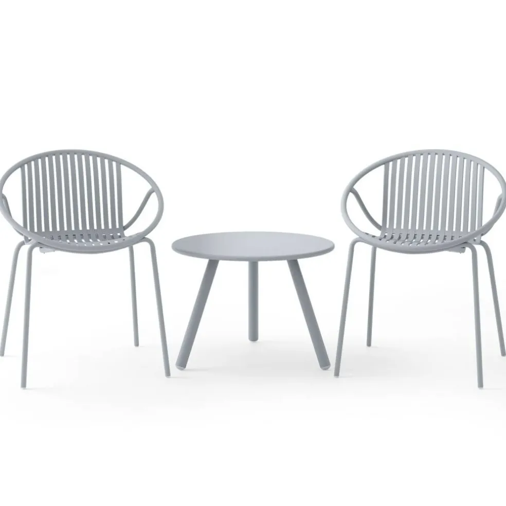 Durable All-Weather Patio Set with Round Coffee Table & Two Chairs