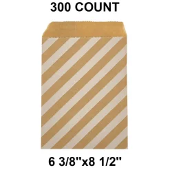 Durable White Paper Merchandise Bags 6 3/8" x 8 1/2"