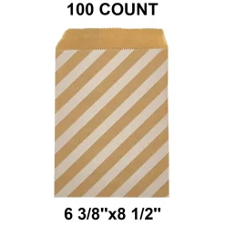 Durable White Paper Merchandise Bags 6 3/8" x 8 1/2"