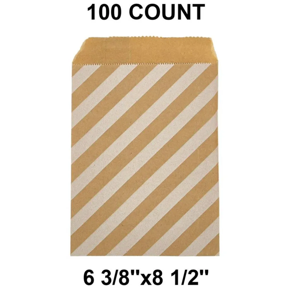 Durable White Paper Merchandise Bags 6 3/8" x 8 1/2"