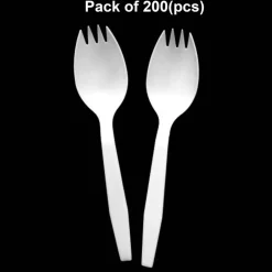 Durable White Plastic Spoon and Fork Combo - 5.5" Heavy Duty Party Tool | Raheev®
