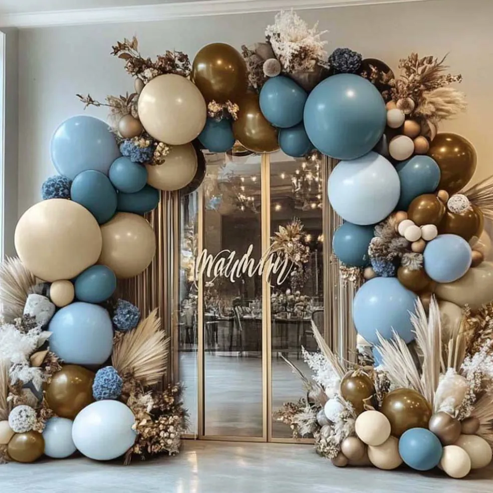 Dusty Blue Brown Balloon Arch Kit (Dusty Baby Blue Brown)