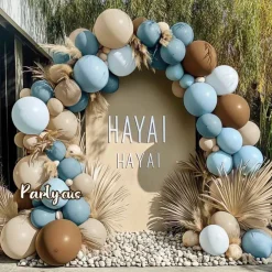 Dusty Blue Brown Balloon Arch Kit (Dusty Baby Blue Brown)