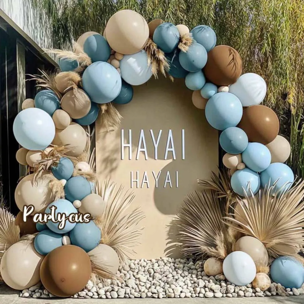 Dusty Blue Brown Balloon Arch Kit (Dusty Baby Blue Brown)