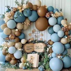 Dusty Blue Brown Balloon Arch Kit (Dusty Baby Blue Brown)