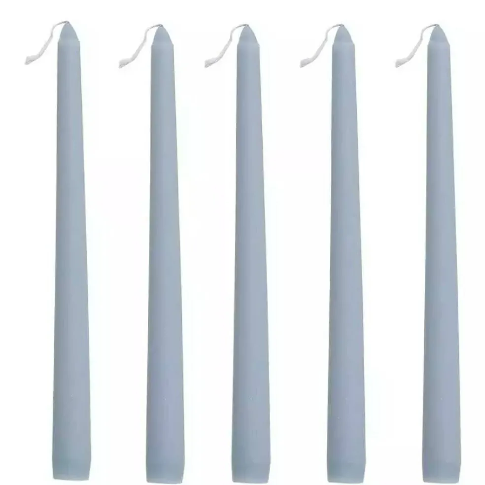 60 Dusty Blue Premium 10" Taper Candles Unscented