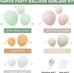 Dusty Green Pink Balloon Garland Arch Kit,Green Blush Peach White Nude Balloons Spring Balloon Arch kit for Baby Shower Birthday Tea Party Fairy Party Gender Reveal Decorations