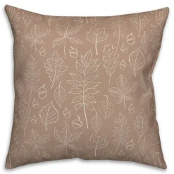 Dusty Rose Leaf Pattern Throw Pillow