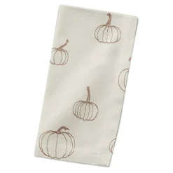 Dusty Rose Mini Pumpkin Pattern Cotton Twill Napkin