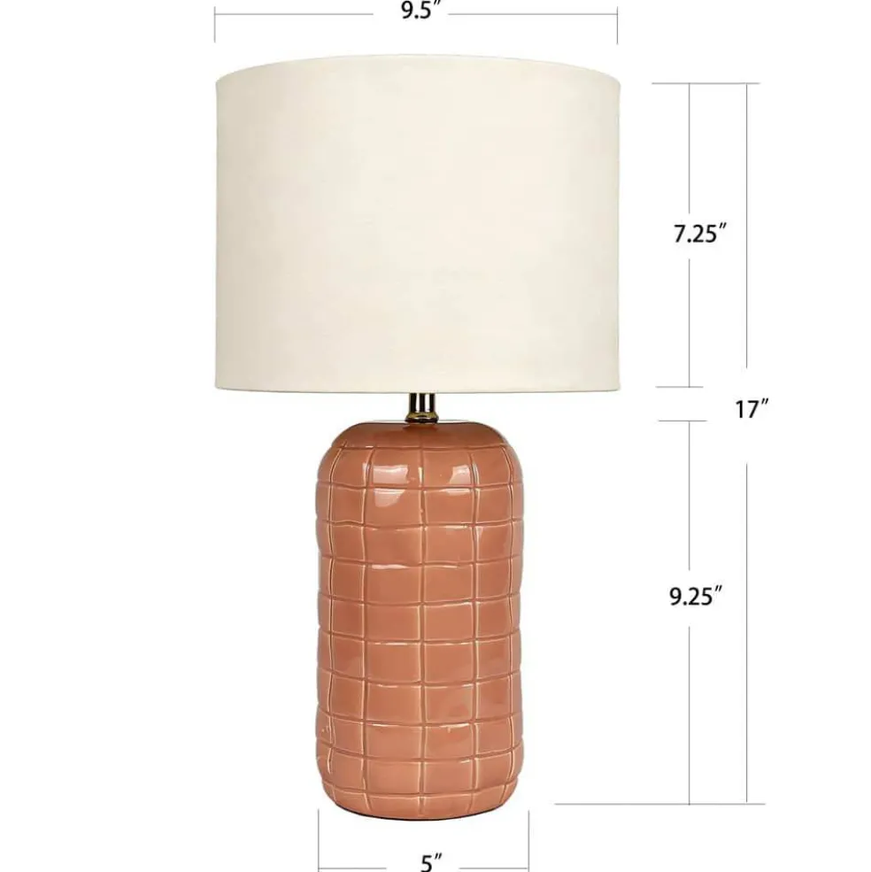 17" Dusty Terra Cotta Ceramic Tabletop Lamp by Ashland®