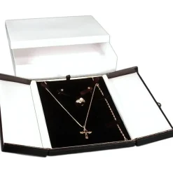 Earring Ring Necklace Combo Black & White Jewelry Box