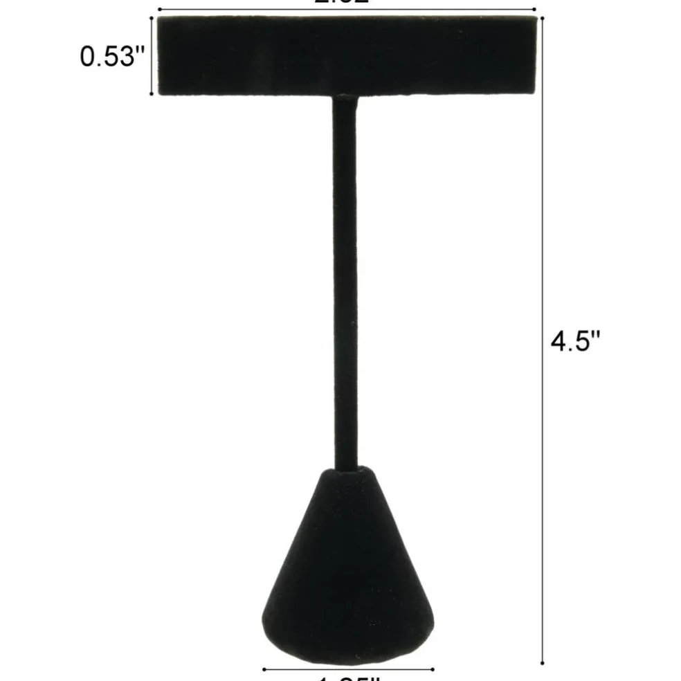 3 Earring T Stand Black Velvet Showcase Display 4.75"
