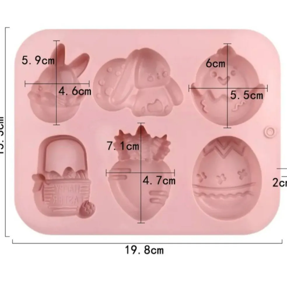Easter Shapes Mini Cakes & Chocolate Mold 6 Cavity
