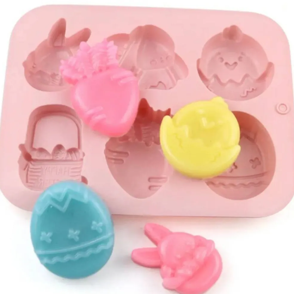 Easter Shapes Mini Cakes & Chocolate Mold 6 Cavity