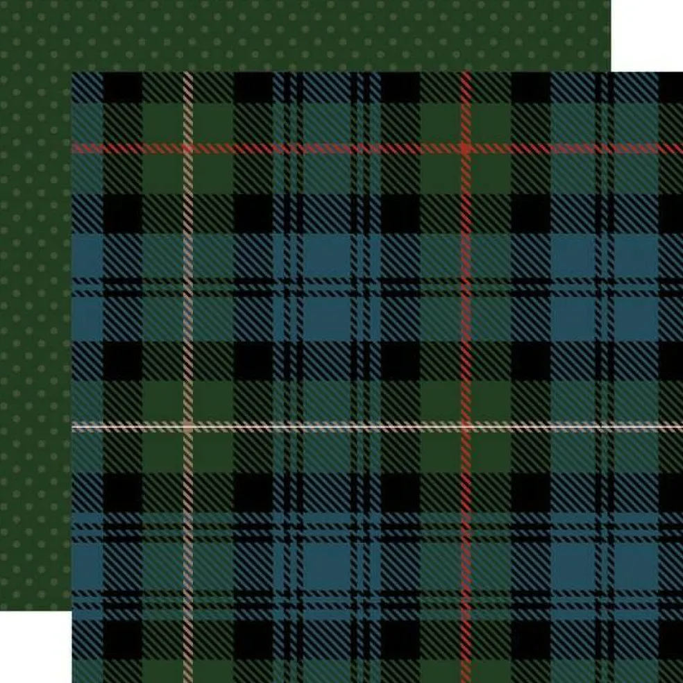 Echo Park Let It Snow Cozy Plaid 12x12 Double-Sided Cardstock Paper
