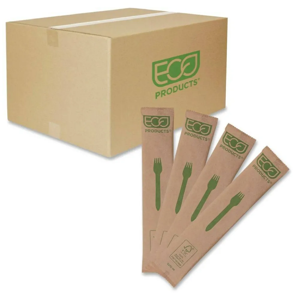 Eco-Products General Purpose Fork Wood Cutlery - Natural (500/Carton)