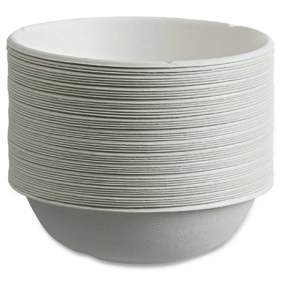 Eco-Products 16 oz. Vanguard Renewable and Compostable Sugarcane Bowls - White (800/Carton)