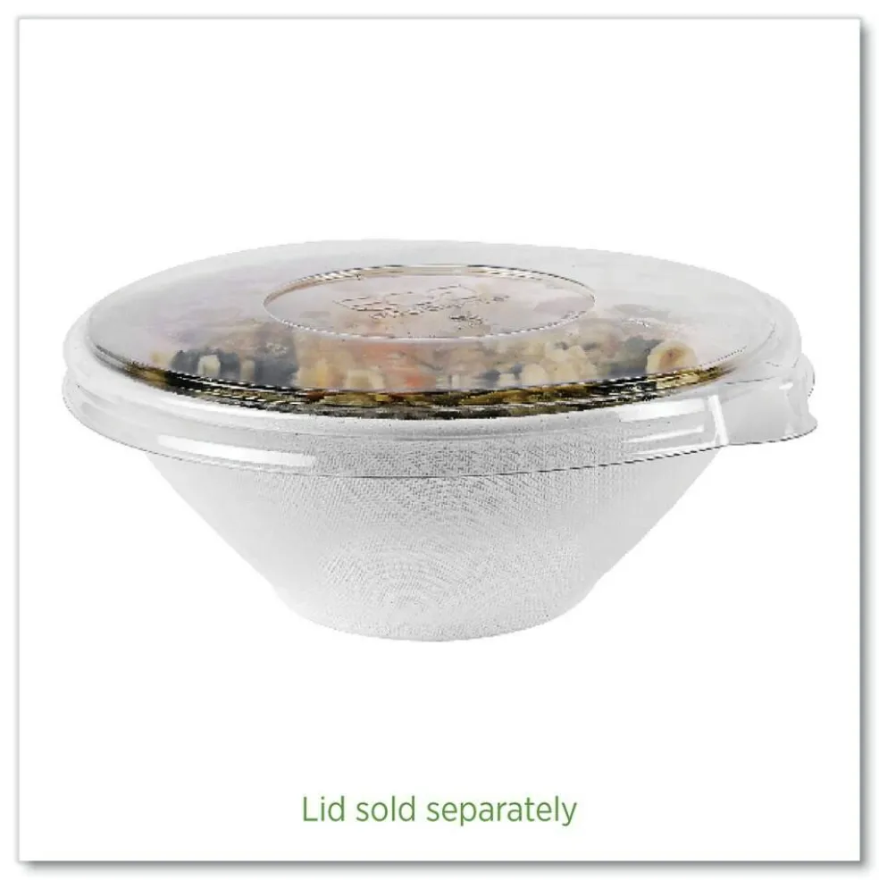 Eco-Products 40 oz Vanguard Renewable and Compostable Sugarcane Bowls - White (400/Carton)