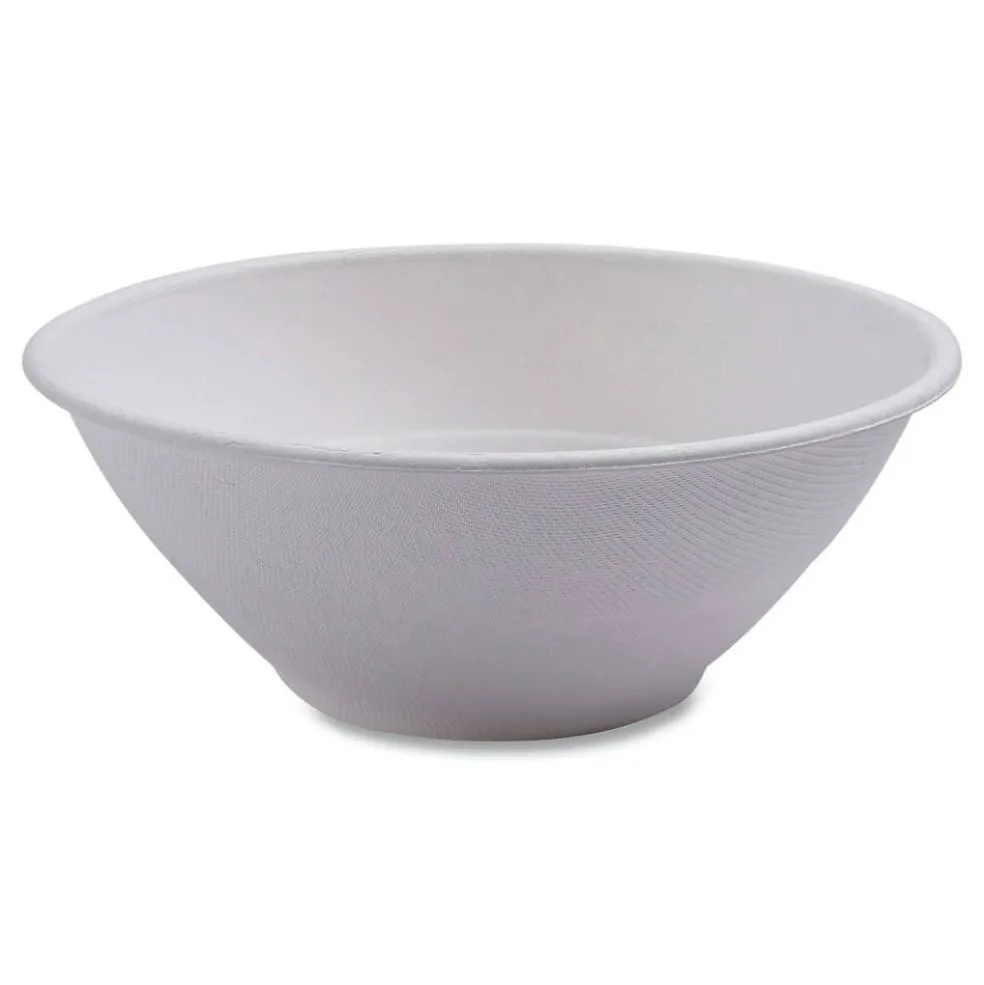 Eco-Products 40 oz Vanguard Renewable and Compostable Sugarcane Bowls - White (400/Carton)