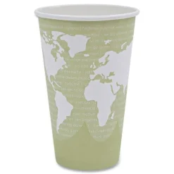 Eco-Products 16 oz. World Art Renewable and Compostable Paper Hot Cups - Moss (50/Pack)