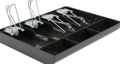Edge Collections - Black - Cash Register Drawer with 4 Bill and 3 Coin Compartments - 1 Piece