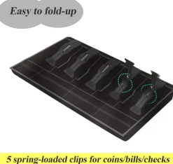 Edge Collections - Black - Cash Register Drawer with 5 Bill and 4 Coin Compartments - 1 Piece
